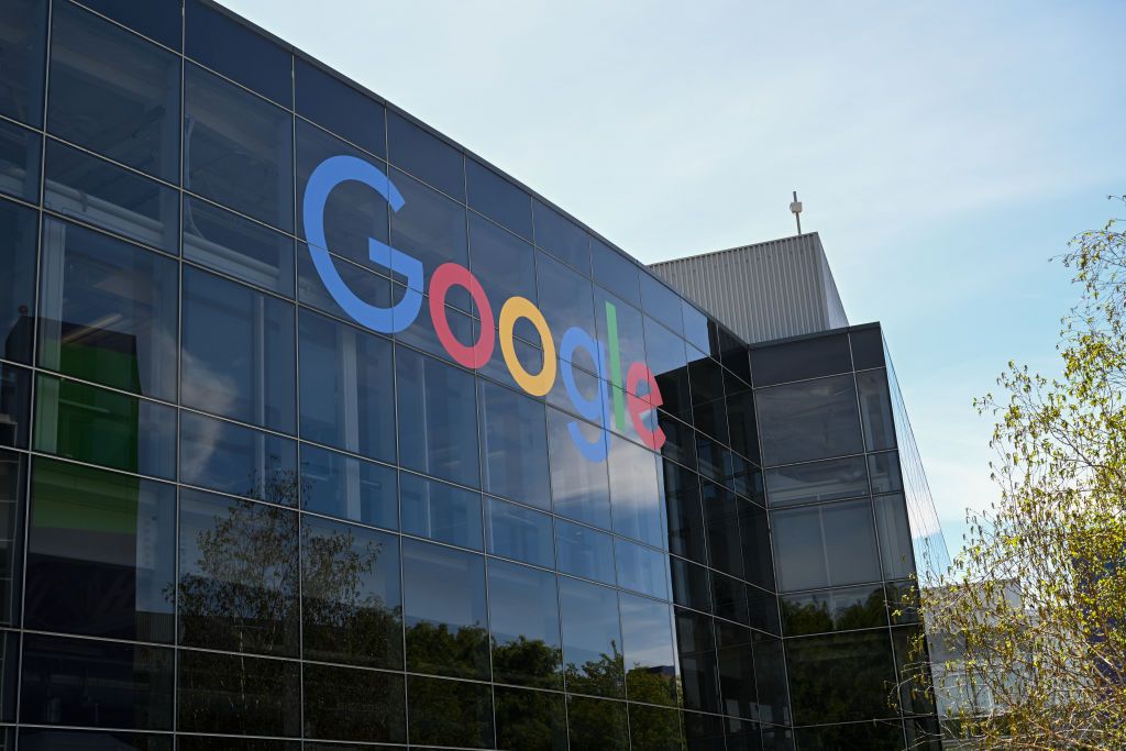 An outside view of Google headquarters in Mountain View, California