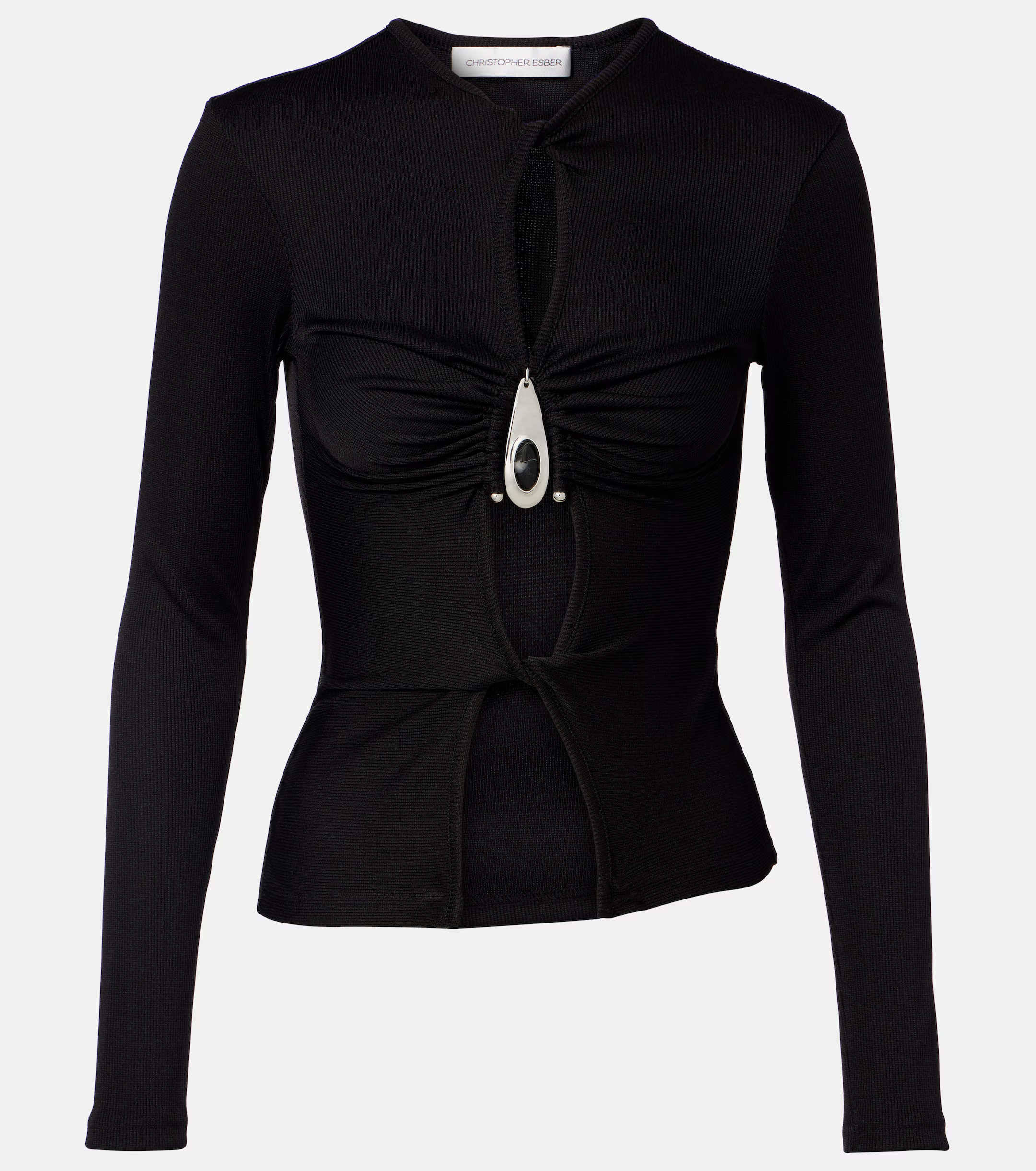 Christopher Esber, Cutout Ribbed-Knit Top