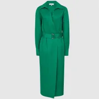 EMILY LINEN BLEND BELTED DRESS - £188 at Reiss