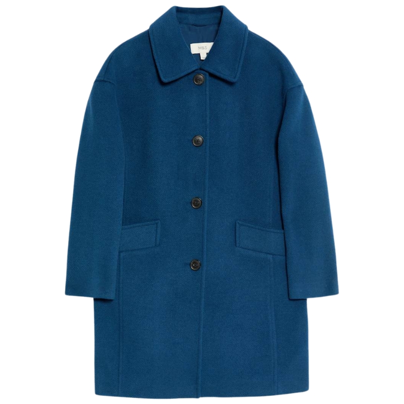 M&amp;amp;S, Twill Single Breasted Collared Coat