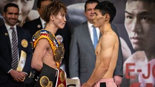 Inoue and Kim face off at the weigh-in ahead of their fight