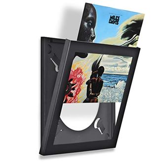 Show & Listen Album Cover Display Frame, Flip Frame Displays Vinyl Records, 12.5x12.5, Black