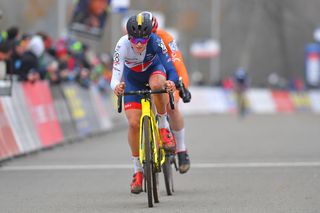 Tom Pidcock (Great Britain) in action at the European Cyclo-cross Championships.