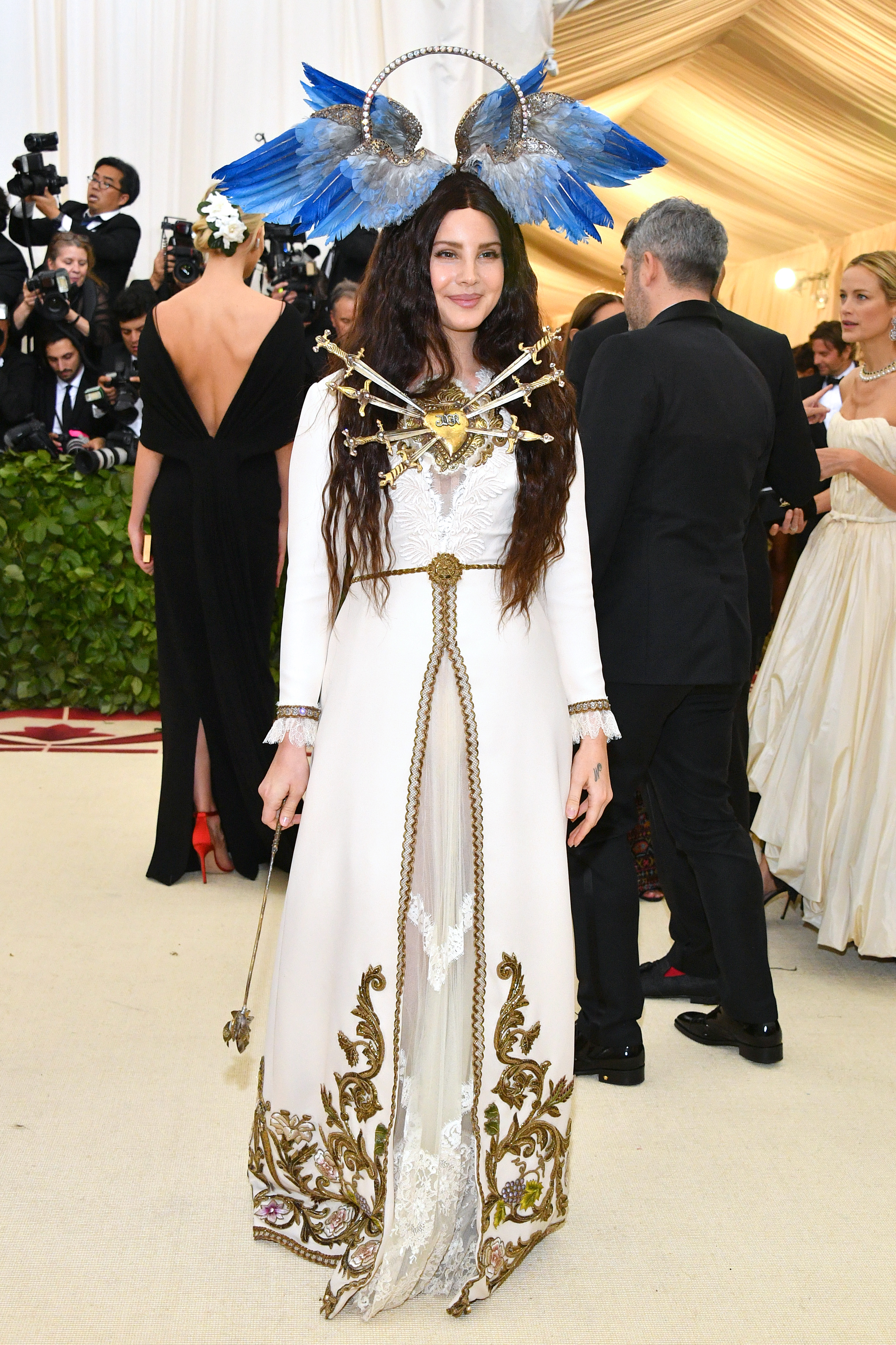 Images of celebrities at the Met Gala in the 2010s.