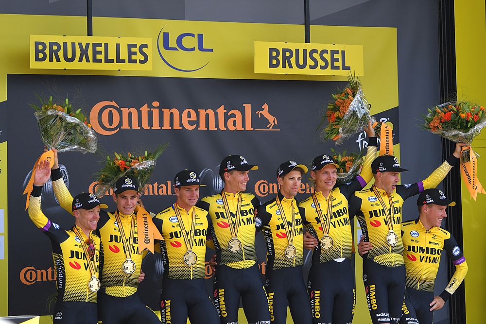 Jumbo-Visma win the time trial at the Tour de France