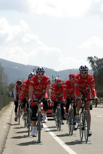 A local rider just catches on to the back of the group... until they hit a climb.