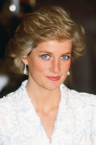 Princess Diana pictured wearing blue eyeliner