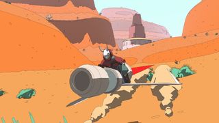 best indie games: Sable on her glider crossing the desert
