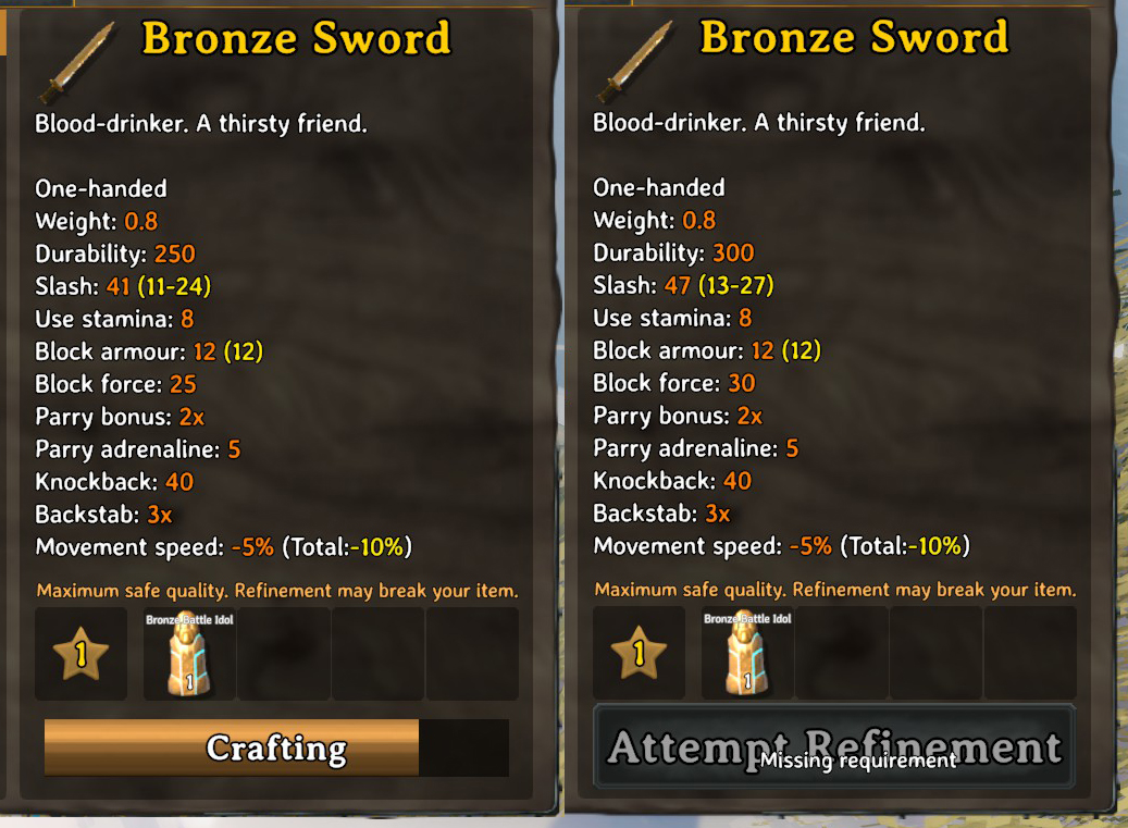 Valheim upgraded sword