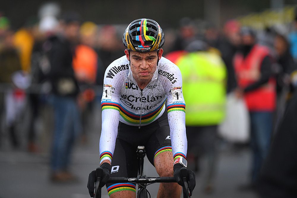 Wout Van Aert finished third at Heusden-Zolder