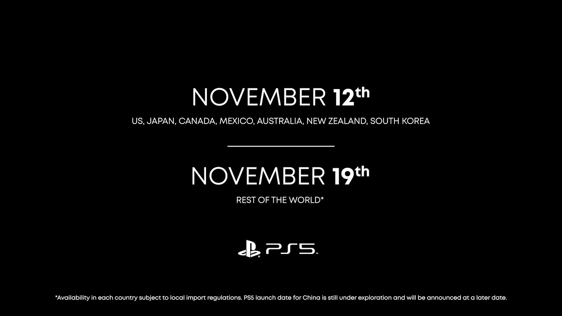 PS5 release date