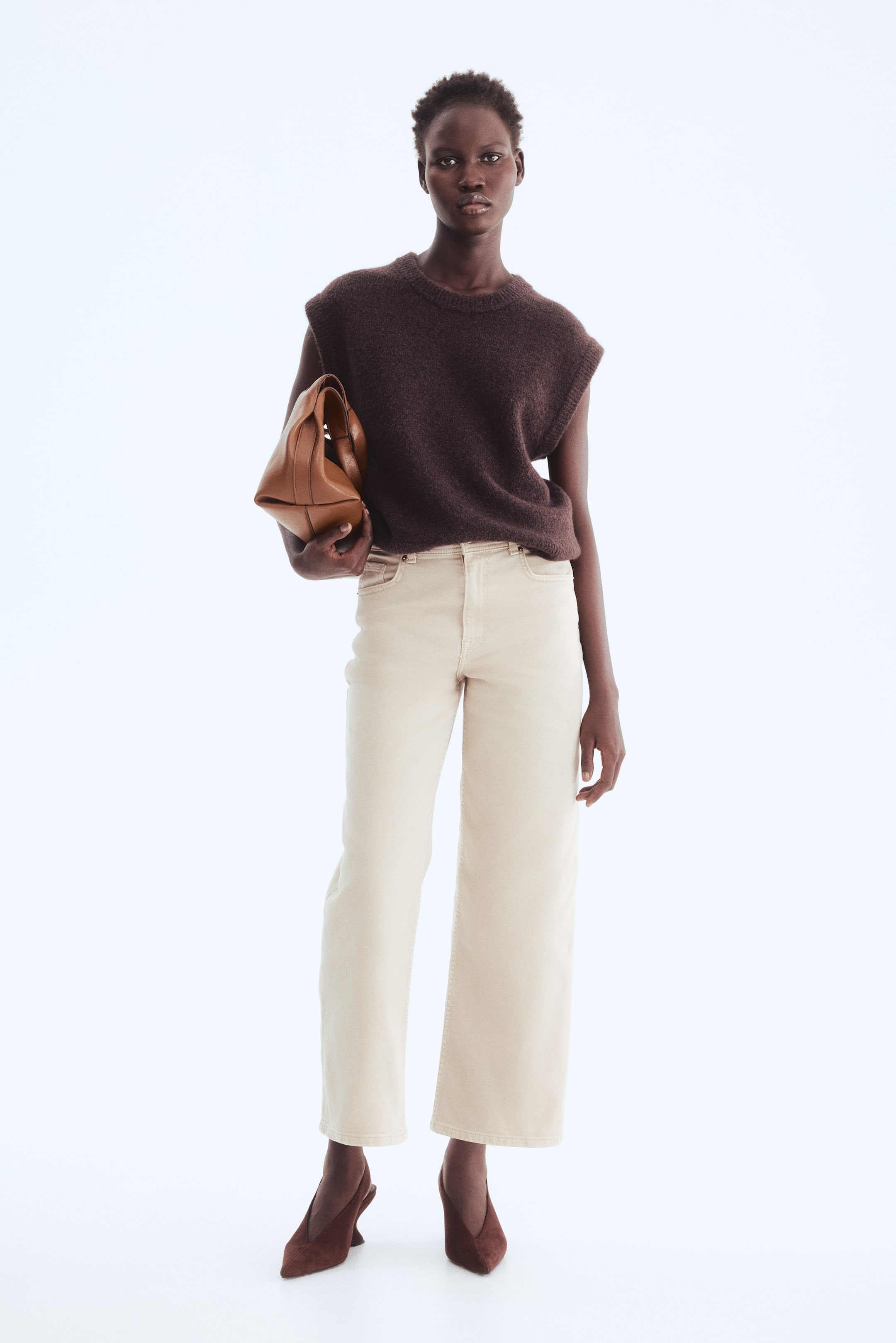 Wide High Waist Ankle Jeans