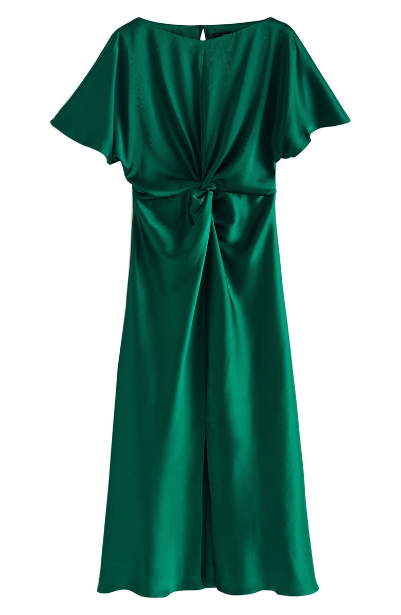 Center Twist Satin Midi Dress