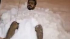 Syrian actor covered in snow