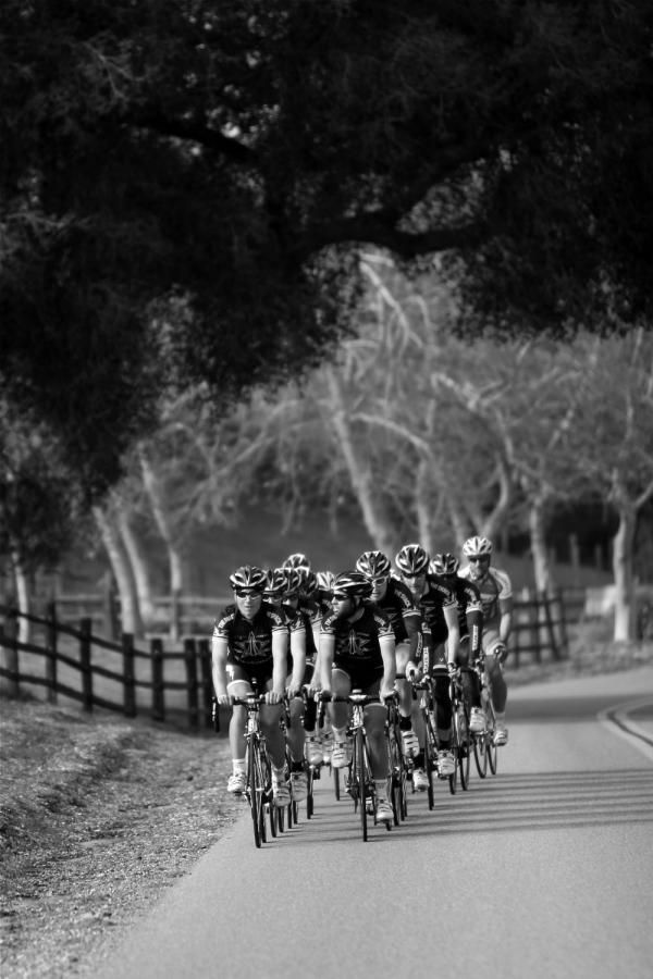 Trek-Livestrong train in the Solvang countryside