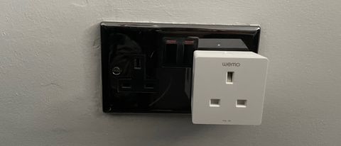 Wemo Wifi smart plug in a power outlet