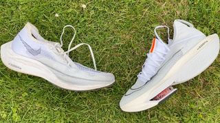 Nike Air Zoom Vaporfly NEXT% 2, left; and Nike Air Zoom Alphafly NEXT% 2, right