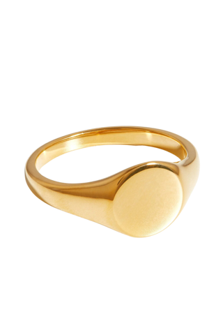 Engravable Round Signet Ring | 18ct Gold Vermeil