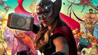 Jane Foster as Thor in the MCU and in Marvel Comics