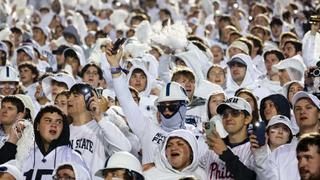 Fans at Penn State’s annual “White Out” football game in 2023. 