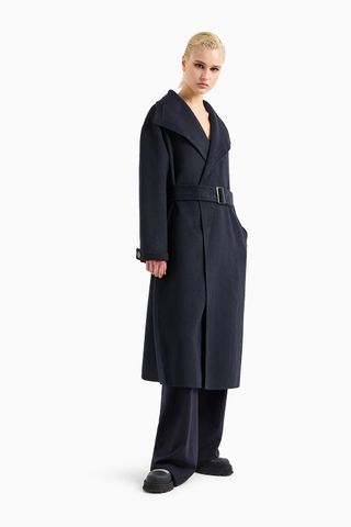 Emporio Armani navy belted coat