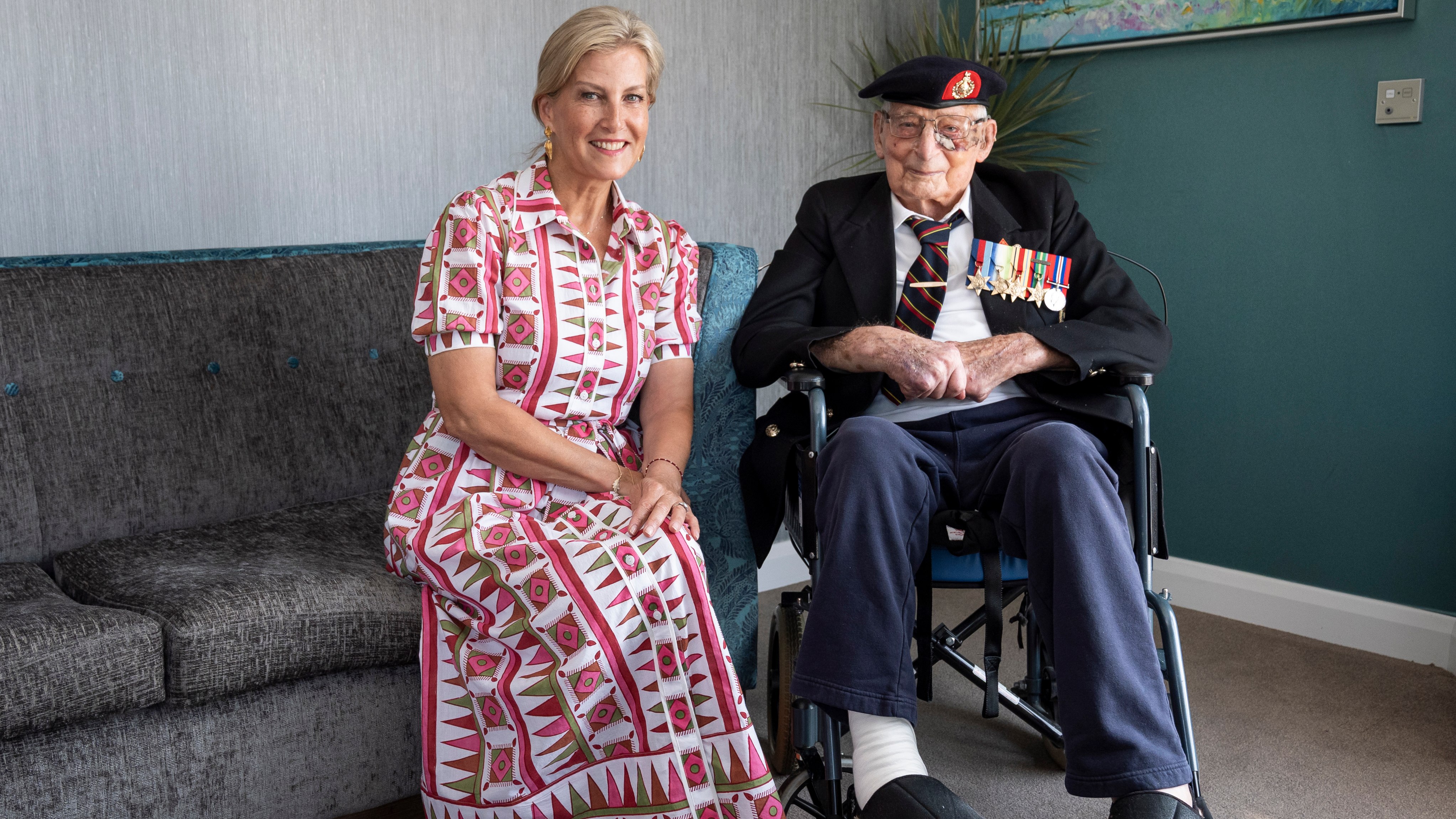 Sophie, Duchess of Edinburgh, patron of the Java Far East Prisoner of War Club 1942, meets 105-year-old Royal Marines veteran James 'Jim' Wren
