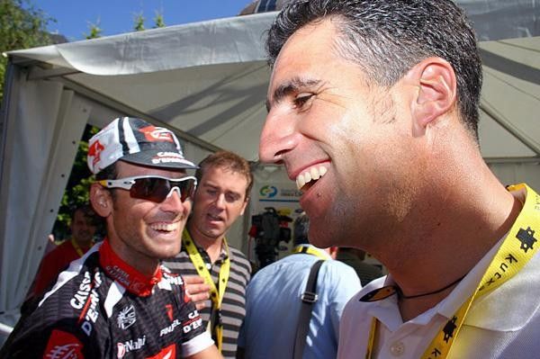 A big meeting with Alejandro Valverde (Caisse d'Epargne) and Miguel Indurain.