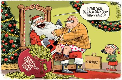 Political cartoon U.S. Christmas sexual harassment Congress