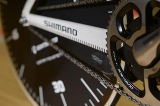 The bike has a standard road chainline