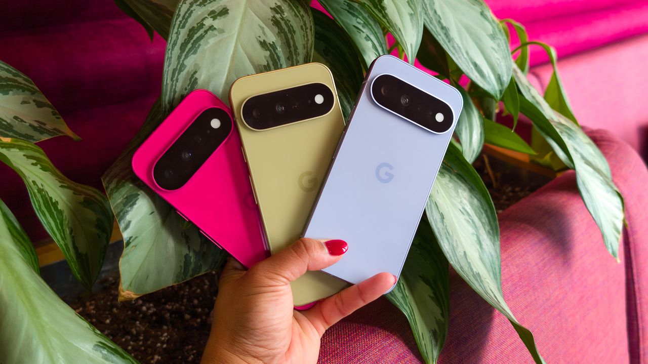 The back of all three Google Pixel 11 colors