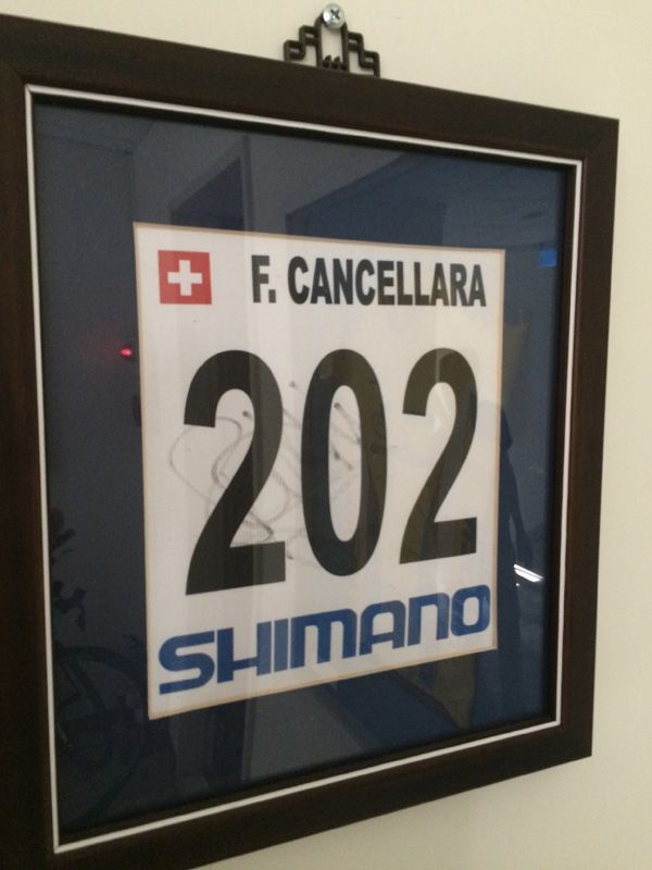 And Cancellara's race number..