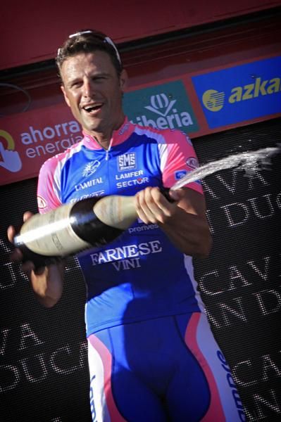Alessandro Petacchi (Lampre) celebrates his Vuelta stage.
