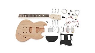 BexGears DIY Left-Handed Bass Guitar Unfinished Electric Guitar Kit Okoume Body