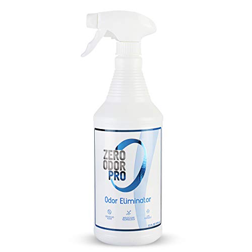 Zero Odor Pro Commercial Strength Odor Eliminator, Room Deodorizer and Air Freshener, Trigger Spray, 32 Oz, White/blue