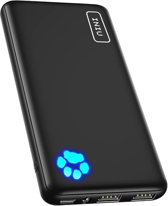 Iniu Portable Charger, Slimmest 10000mah 5v/3a Power Bank, Usb C In&out High-Speed Charging Battery Pack, External Phone Powerbank Compatible With Iphone 16 15 14 13 12 Samsung S22 S21 Google Ipad Etc