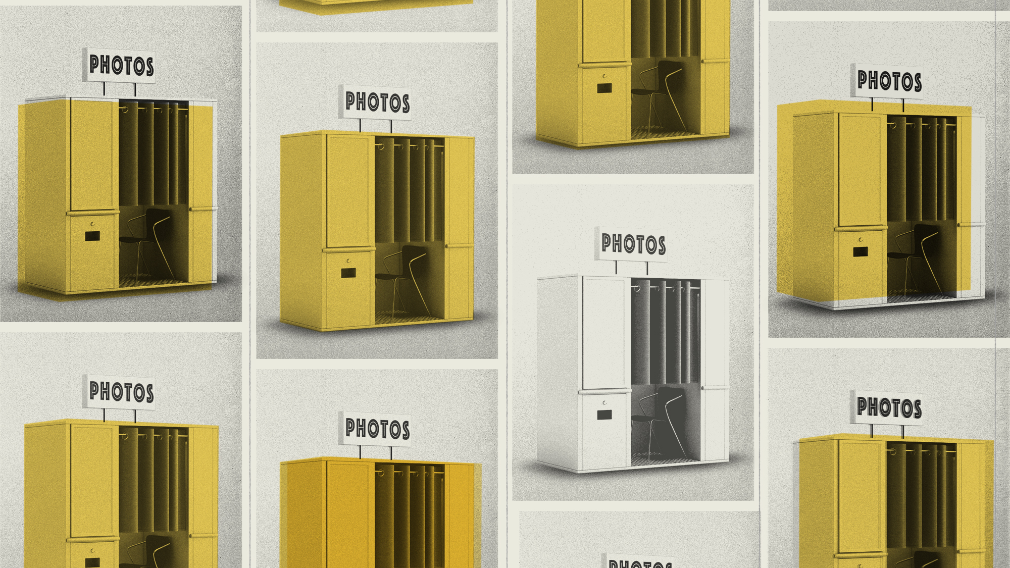 Illustration of photobooths in a strip format