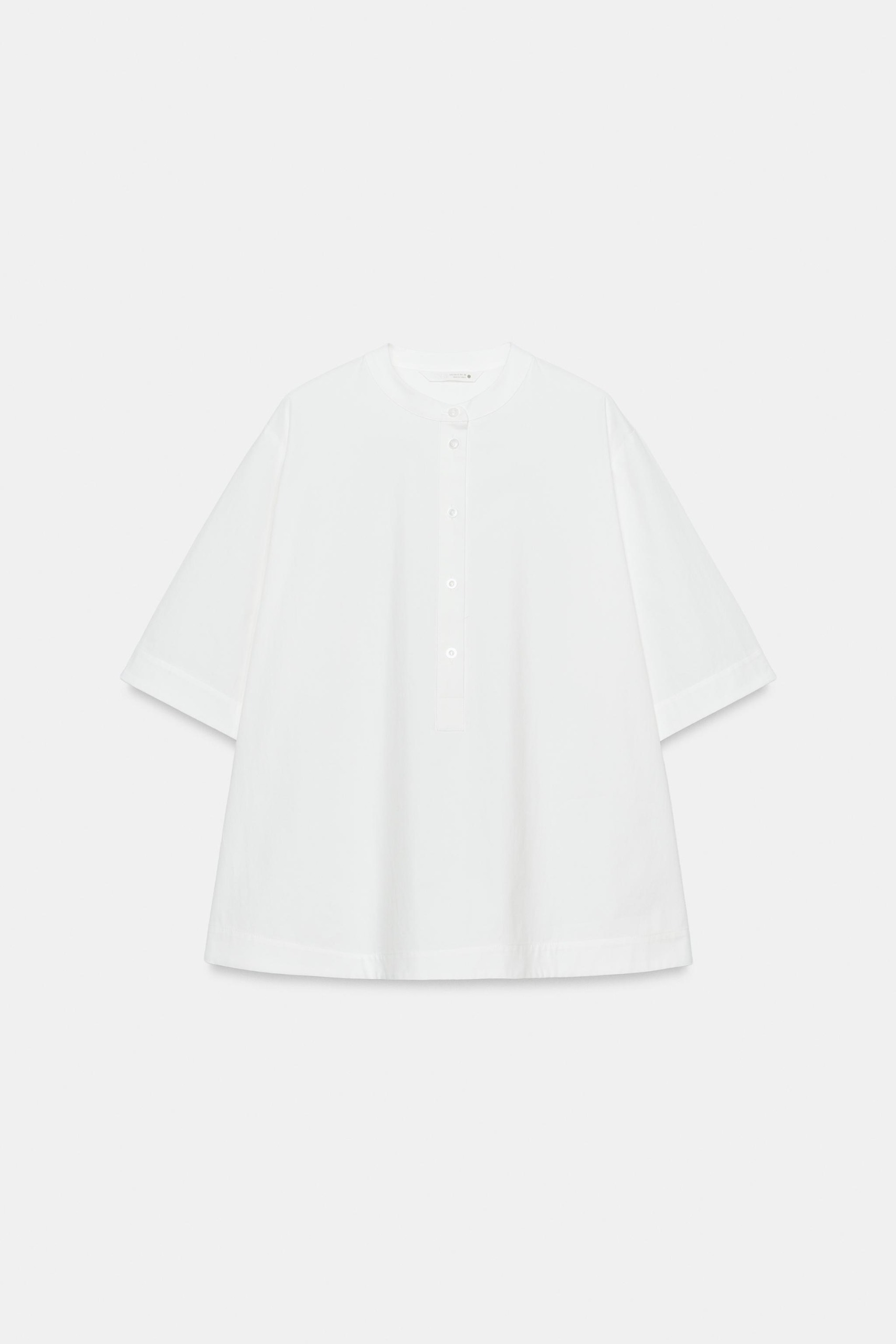 Zw Collection Short Sleeve Shirt - White - Xs