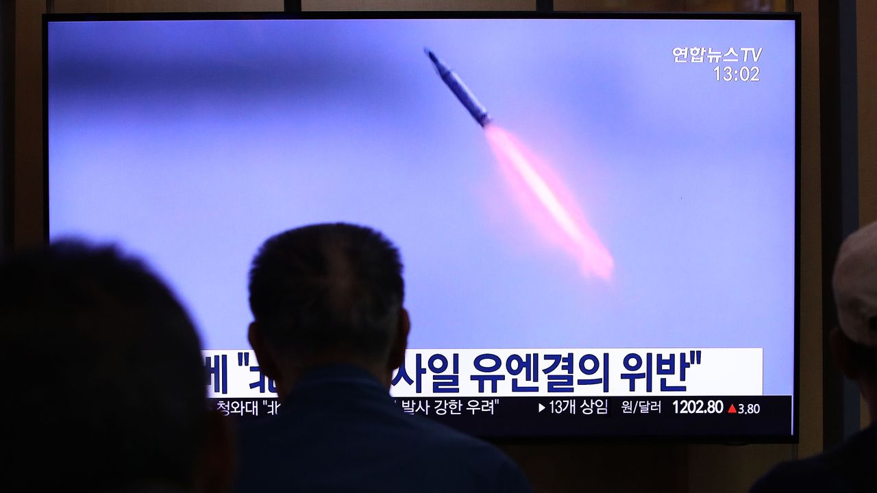 A North Korean missile test in 2019