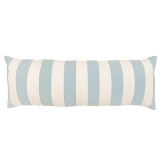 Blue and cream striped cushion