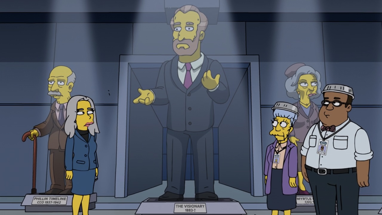 The Visionary animatronic in The Simpsons "Seperance" Severance spoof