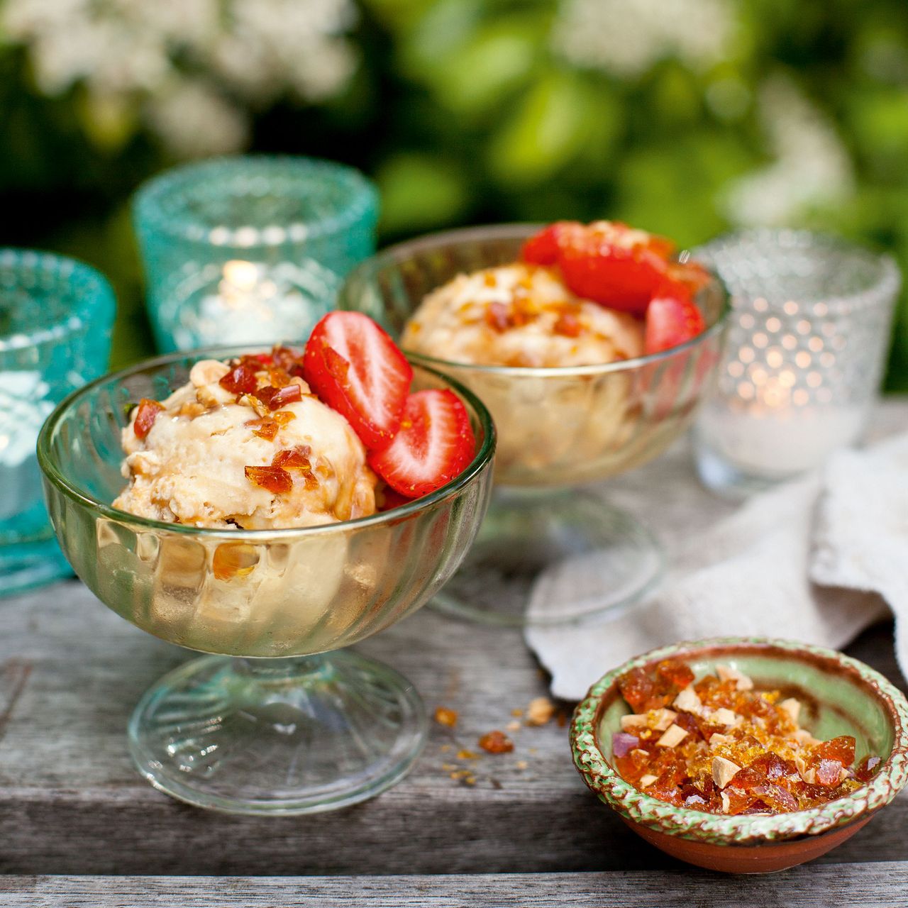 Salted caramel-semifreddo-almond praline-summer recipes-baking-woman and home