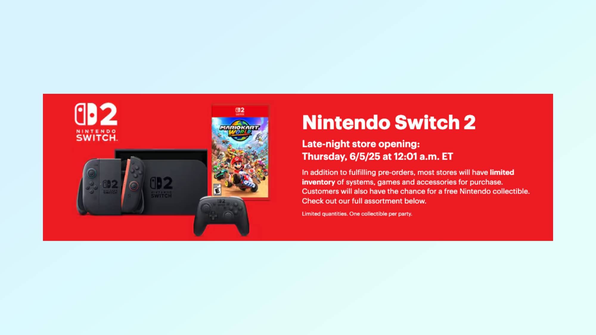 A Switch 2 promo banner taken from Best Buy