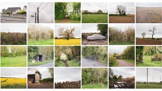 Mosaic of images of the British countryside taken on a walk using the photo every 5 minutes rule