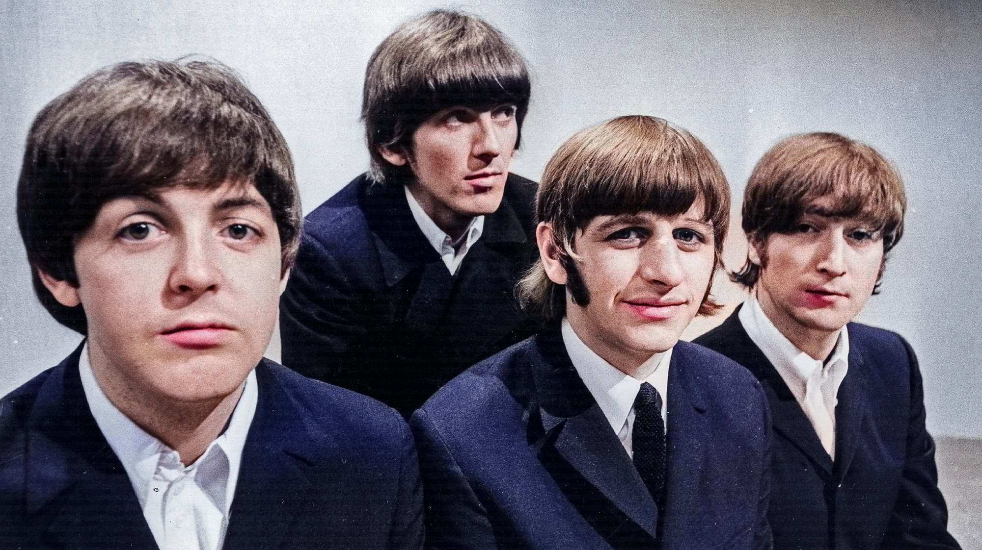 The Beatles at the BBC Television Studios in London before the start of their world tour, June 17, 1966. 