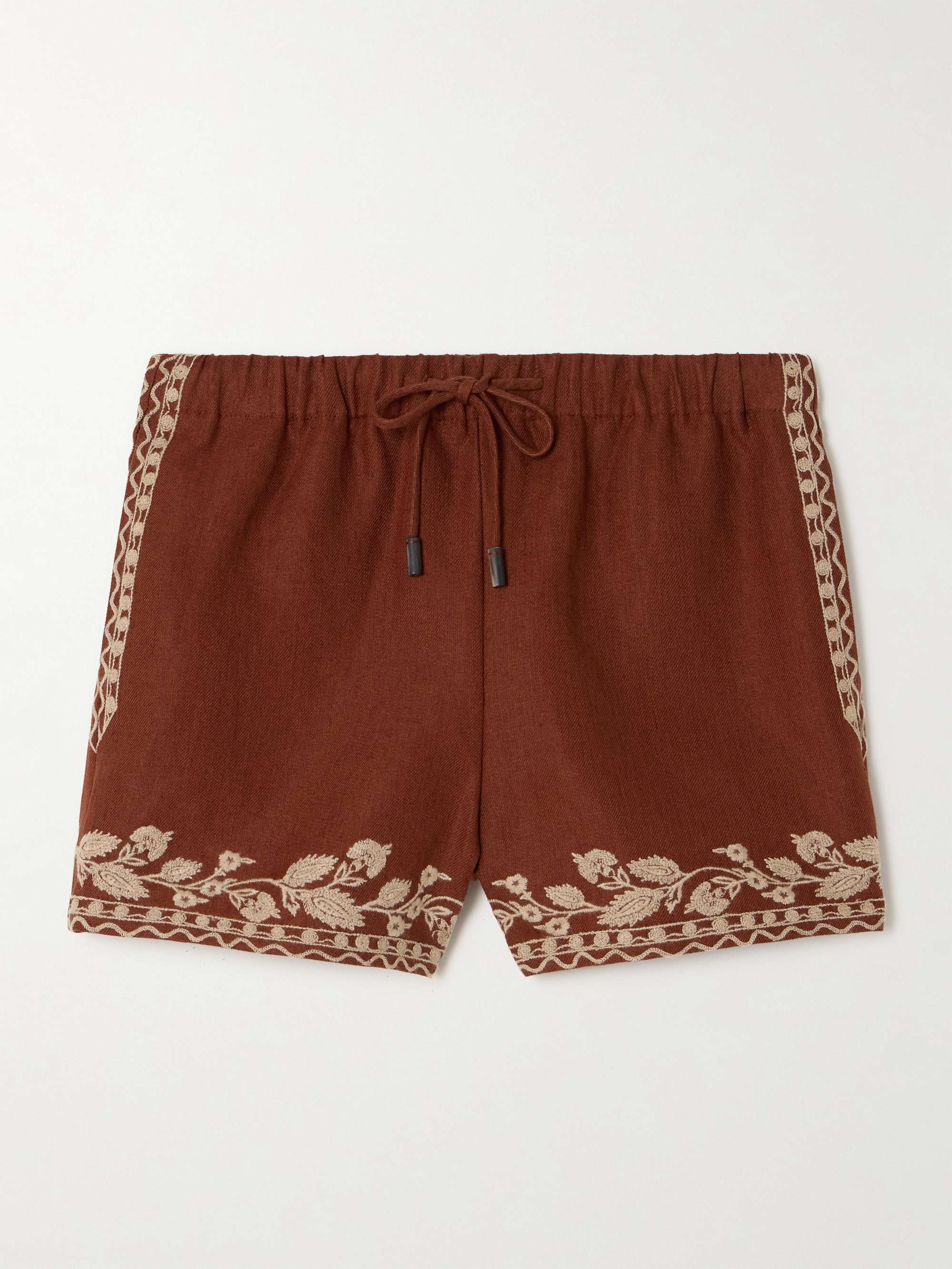 Ernst Embroidered Linen Shorts