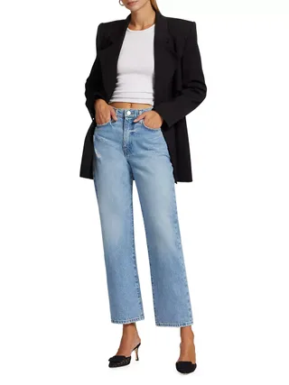 Le Jane Mid-Rise Straight Ankle Jeans