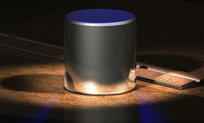 Do these dust particles make me look fat: A computer-generated image of the International Prototype kilogram.
