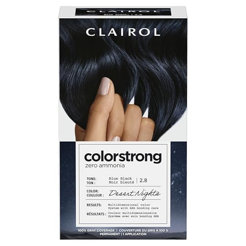 Clairol Colorstrong Permanent Zero Ammonia Hair Dye, 2.8 Blue Black - Desert Nights Hair Color, Pack of 1