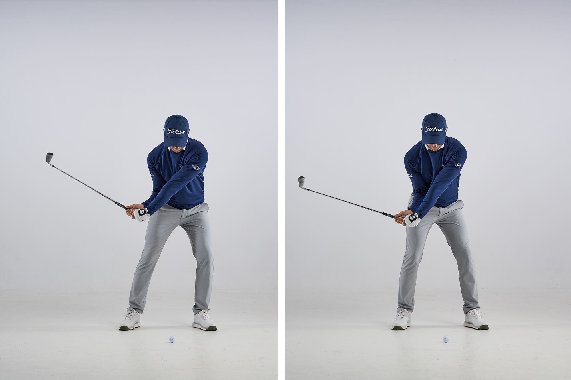 Alex Buckner demonstrating how. to shift pressure in a side-by-side image