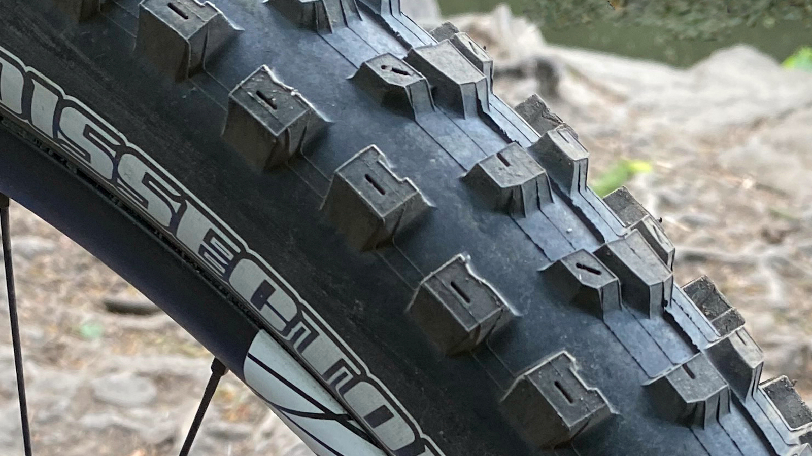تفاصيل المداس على إطار Maxxis Dissector المجهز بعجلة MTB